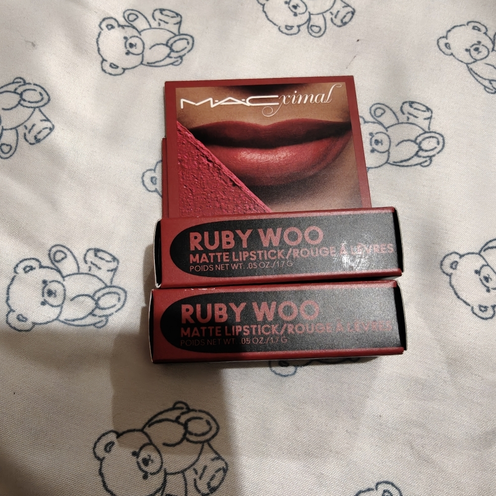 2x MAC Mini Ruby Woo Lipsticks